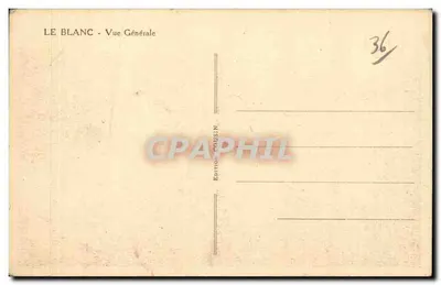 Le Blanc - Vista Geral - Bilhete postal antigo — Verso