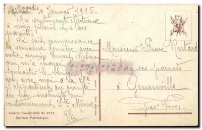 Jezus i Guillaume II — przepowiednia Papieża Benedykta XV — wydawnictwo patriotyczne 1914 — Rewers