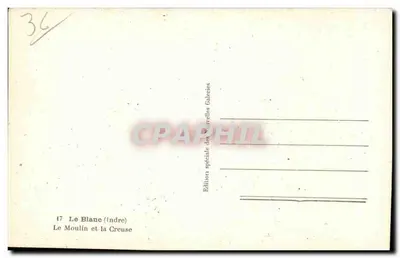 Le Blanc (Indre) — A Moinha e o Rio Creuse — Edição Especial das Novas Galerias — Verso