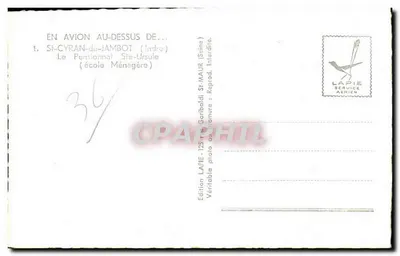 Zamek w St-Cyran-du-Jambot — widok z lotu — Wydawnictwo LAPIE — Rewers