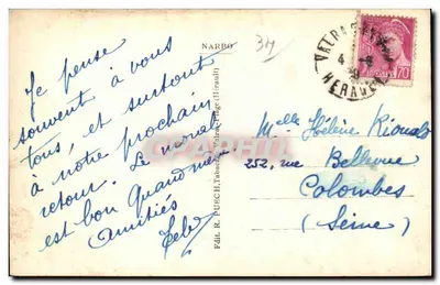Valras-Plage (Hérault) — Cenas de praia — editor R. Pugoch, n°36 — Verso