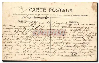Sete - Cette - Port - Stara pocztówka — Rewers