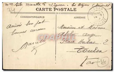 Béziers — Hotel das Correios — Edição especial dos Magasins Modernes — Verso