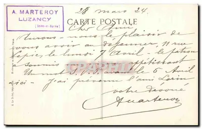 Castelo de Septmont — Soissons, 6 km — editor Vinc. Paris N° 1588 — Verso