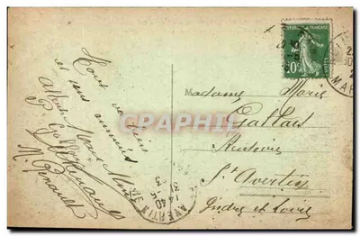 Reims po wycofaniu Niemców — Plac Sądu Prawdziwego — Thunillier, wydawca, Reims, nr 19 — Rewers