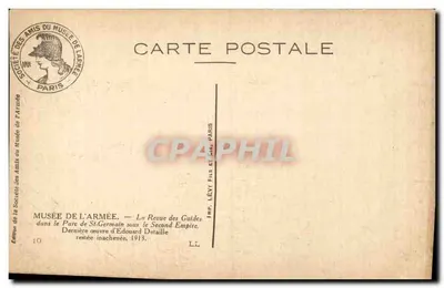 Rivista dei Guide nel Parco di Saint-Germain sotto il Secondo Impero — Édouard Detaille — Edizione degli Amici del Museo dell'Armée — Verso