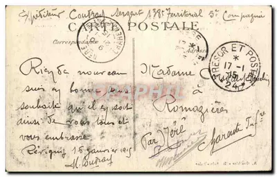 Batalha da Marne — As Ruínas — A. Grudlier, Saint-Dizier — Verso