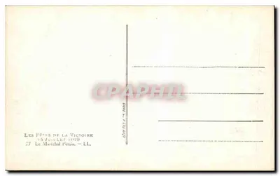 Święto Zwycięstwa — 14 lipca 1919 — Wydawca Lévy Fils w Paryżu — Rewers