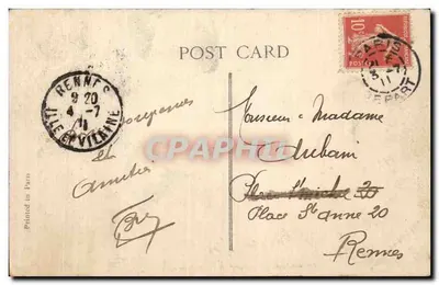 Koronacja Króla George'a V - Czerwiec 1911 — Przychodzący z placu Trafalgar po ceremonii — E.D. (wydawca) nr nie widoczny — Rewers