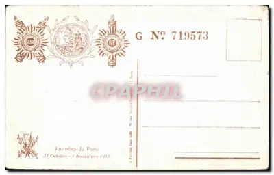 Jornadas do Poilu — 31 Outubro - 1 Novembro 1915 — G N° 719573 — Verso