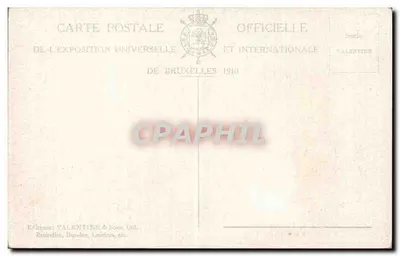 Wystawa w Brukselii, 1910, Sekcja Francuska — seria Valentina, nr 1083 — Rewers