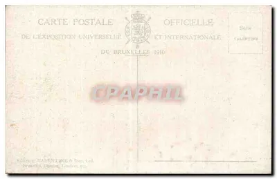 Wystawa w Brukseli, 1910, Sekcja Niemiecka — wydawca Valentin & Sons, n° 1075 — Rewers