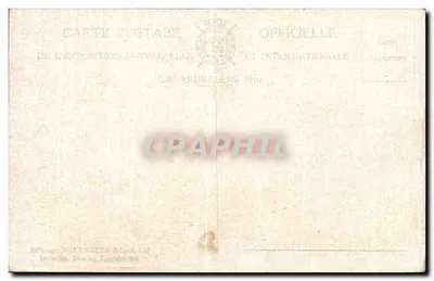 1910年布鲁塞尔博览会，荷兰花园与摩纳哥展馆 — Valentina，系列 1893 — 背面