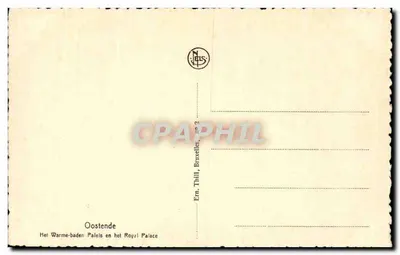 Ostende — Pałac Termów i Pałac Królewski — Wydawca Ern. Thill, Bruksela, n°2 — Rewers
