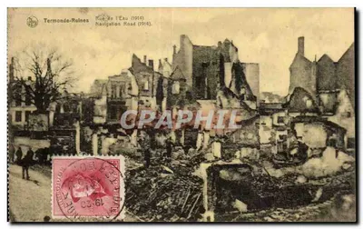 Termonde-Ruínas — Rue de l'Eau (1914) — Edição De Saint-Beekman, Termonde