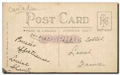 Hospital Providence — Moose Jaw, Sask. — Helotype Co. Ltd., Ottawa — Verso
