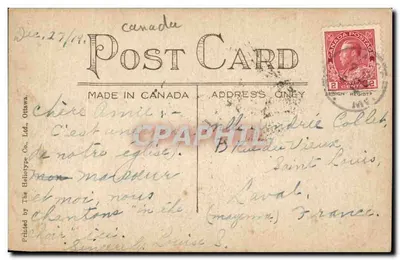 Igreja Metodista de Zion — Moose Jaw, Sask. — Impressa pela The Heliotype Co., Ltd., Ottawa — Verso