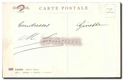 Ivy — Lierre (Hedera Helix) — editor Color, Paris, n°506 — Verso