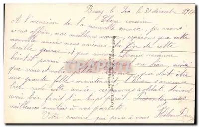 Flor rosa e borboleta — Boa ano — Editor: Éd. de la France (S.C.O.) — Verso