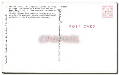 Porta Saint-Louis — Québec, Canadá — editor Fairthorne & CAOUCURECURE PUBLISHERS, Inc. — Verso