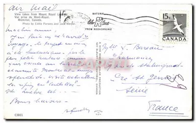 Widok Monctona — Widok z Mont-Royal — wydawca Mike Robert Color Production — Rewers