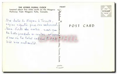 Klocki kwiatowe Hydro — Niagara Parkway, Kanada — wydawca Malachrome, n° P56461 — Rewers