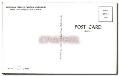 Cascate del Niagara — Cascata Americana in inverno — editore Jordan's Cab Lab, serie C-2036 — Verso