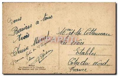 Namur — A Sambre e a Cidadela — editor não visível — Verso