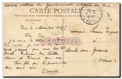 Stara kobieta siedząca na ławce — Belgia — 'GEO.' 72 - 1911 — Rewers