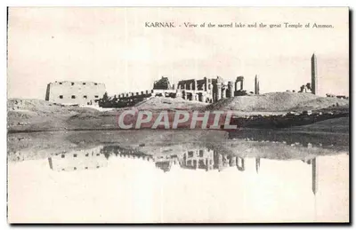 Karnak — Vista do lago sagrado e do grande Templo de Ammon — Editor L.C. n° 303