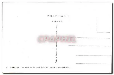 Sakkara — Tumbas dos Búfalos Sagrados (Serapeum) — Pub. & Copyright Lehner & Lindrock, Cairo — Verso