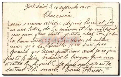 Jourdain perto de Jericó — três cavaleiros na margem — Edições Féret, Port-Saïd — Verso