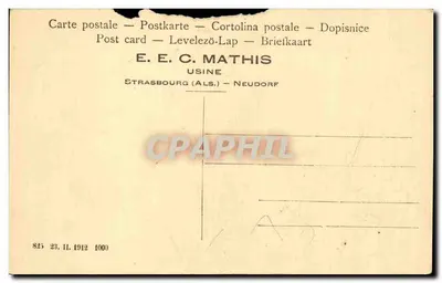 Samochód MATHIS-BÉBÉ 10/15 Ch. z karoserią Torpedo na 2 osoby — E. E. C. MATHIS, Strasbourg (Als.) — Rewers