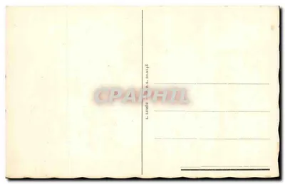 Dwa psy — jeden w stroju myśliwskim, drugi poodle — z humorystycznym tekstem — L. LEMÉE — Rewers