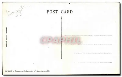 LUXOR — Czternaście kolumn Amenhotepa III — wydawca Gaddis, Luxor (Egipt) — Rewers