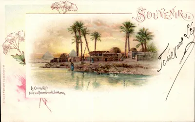 Kair, Kafr obok Piramid Sakkarah — W. Hagelberg Art Ges Berlin — numer serii nieczytelny