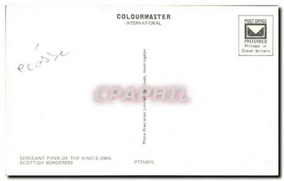 Sergent Piper z King's Own Scottish Borderers — Wydawca Coloumaster International, n° PT35905 — Rewers