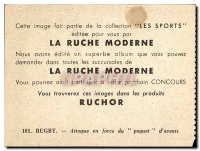Rugby — Atak w siłę — La Ruche Moderne, n°103 — Rewers