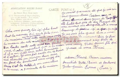Evreux - Associação Nossa Senhora - 12 Av. Jules-Janin (tel. 159) — Verso
