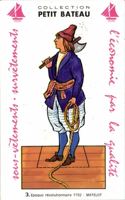 Marinheiro — Época revolucionária 1792 — Coleção Petit Bateau