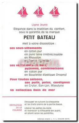 Amiral — Époque Luís XVI — Coleção Petit Bateau — Verso