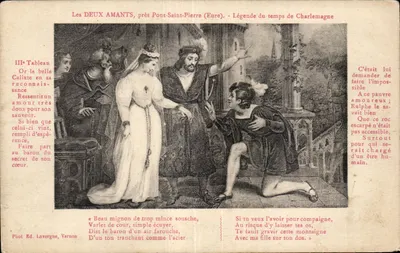 OS DOIS AMANTES, perto de Pont-Saint-Pierre (Eure) — Lenda do tempo de Carlos Magno — Fot. Ed. Laverge, Vernon