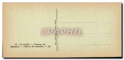 O Caire — Tumbas dos Mamelucos — Imp. LÉVY Frères & Cie, Paris — Verso