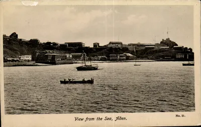 Vista do mar, Aden — No. 21 — Fábrica de Cigarros Egípcios M. S. Lehém & Co., Aden