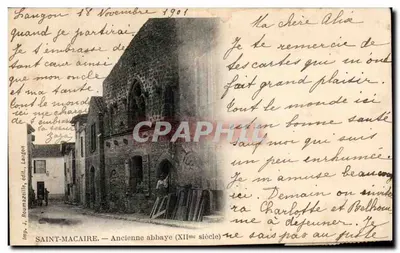 Saint-Macaire — Antiga abadia (século XII) — Imp. J. Roumazaille, Laiguen