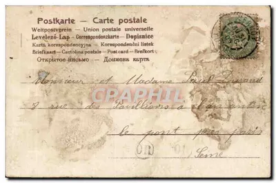 Ręka oferująca bukiet kwiatów — Wesołych Świąt Louise — wydawca nieznany — Rewers