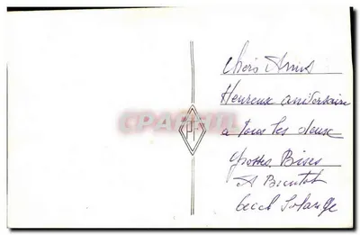 Arranjo de plantas secas — 'Feliz Aniversário' — sem editor ou número visível — Verso