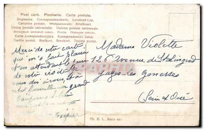 Cena de colheita a cavalo — Th. E. L., Série 861 — Verso
