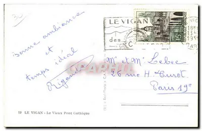 Le Vigan - O Velho Ponte Gótico — editor C.A.P. n°19 — Verso