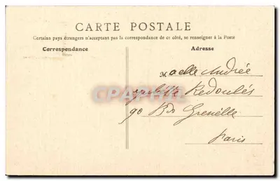Louvières - L'Eure, widok z ulicy Gare — B. F., Paryż, nr 5 — Rewers